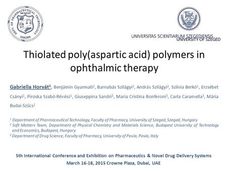 Thiolated poly(aspartic acid) polymers in ophthalmic therapy
