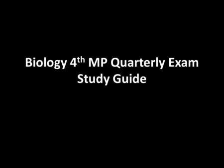 Biology 4 th MP Quarterly Exam Study Guide. Genetic drift: change in allele frequency due to chance Bottleneck Effect: genetic drift after a bottleneck.