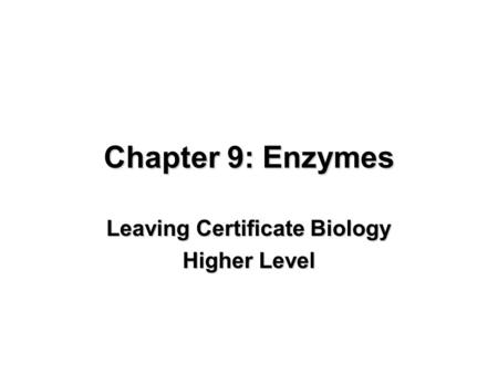 Leaving Certificate Biology Higher Level