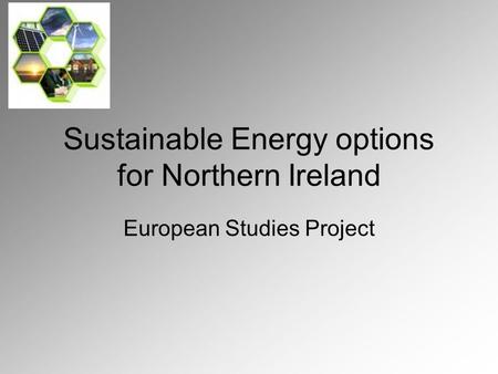 Sustainable Energy options for Northern Ireland European Studies Project.