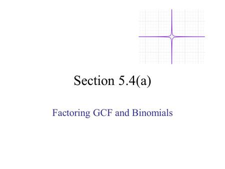 Factoring GCF and Binomials
