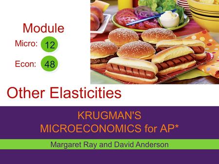 Other Elasticities Module KRUGMAN'S MICROECONOMICS for AP* 12 48