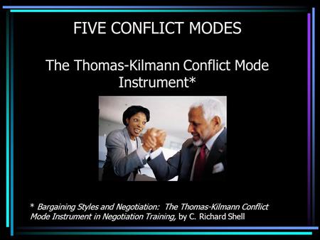 FIVE CONFLICT MODES The Thomas-Kilmann Conflict Mode Instrument*