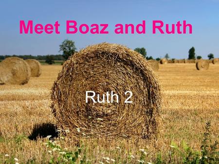 Meet Boaz and Ruth Ruth 2. Meet Boaz and Ruth – Ruth 2 Chapter starts with Boaz, but we don’t meet him till later. Notice nobody calls Naomi “Mara” –