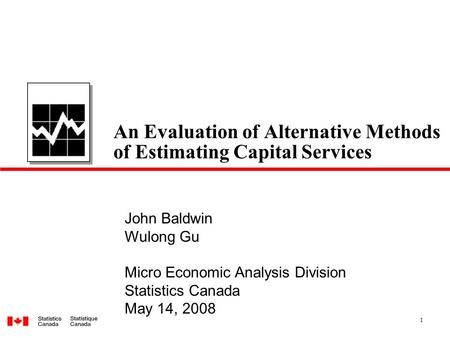 An Evaluation of Alternative Methods of Estimating Capital Services