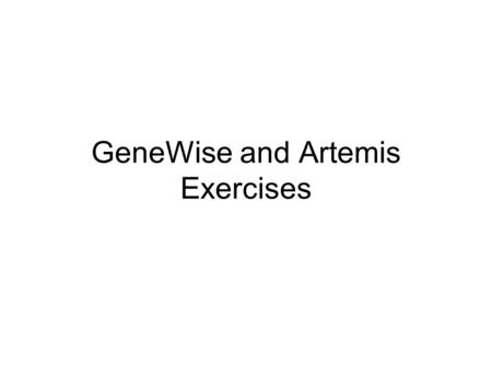 GeneWise and Artemis Exercises. 2 1. Spliced Alignment using GeneWise Click on the GeneWise hyperlink on the course links page,