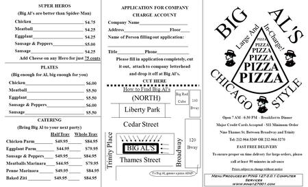 BIG AL'S CHICAGO STYLE Large And In-Charge! APPLICATION FOR COMPANY CHARGE ACCOUNT Company Name_____________________ Address____________________Floor____.