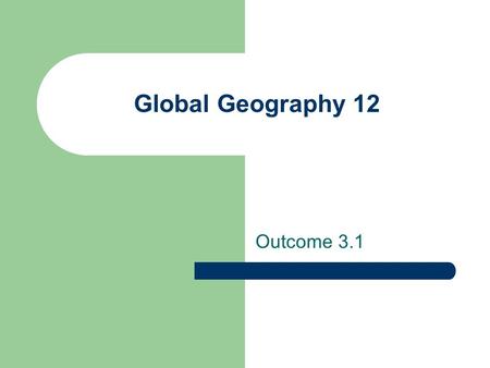 Global Geography 12 Outcome 3.1. Demonstrate understanding of/evaluate various measures of Quality of Life.