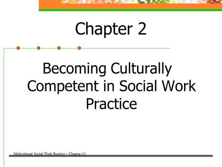 Becoming Culturally Competent in Social Work Practice