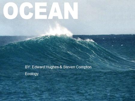 BY: Edward Hughes & Steven Compton Ecology. Location  The Ocean is located all over the world.