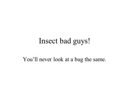 You’ll never look at a bug the same.