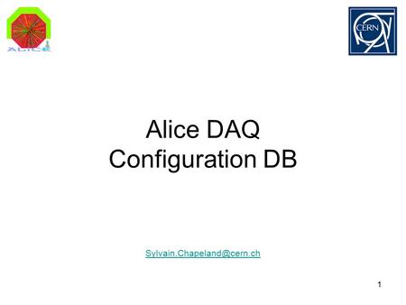 1 Alice DAQ Configuration DB