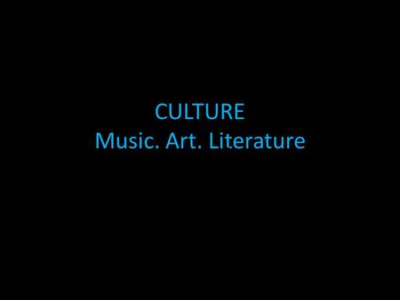 CULTURE Music. Art. Literature Degenerate art. Aims Art, music and literature was aimed to portray an Aryan society. Hitler did not want to promote free.