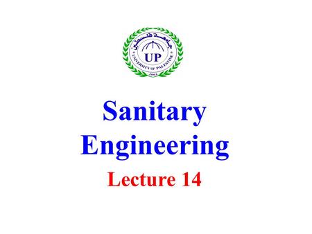 Sanitary Engineering Lecture 14