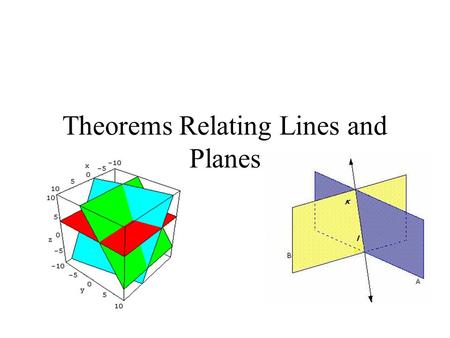 Theorems Relating Lines and Planes