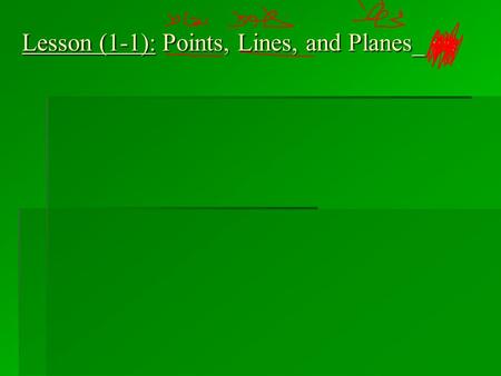 Lesson (1-1): Points, Lines, and Planes_ p:6. . C 1- Point * It is a location or a dot * It is named by a capital letter. B. A.