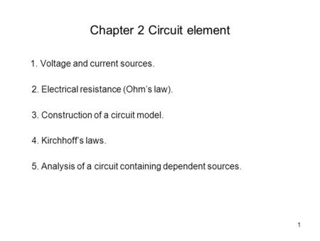 Chapter 2 Circuit element