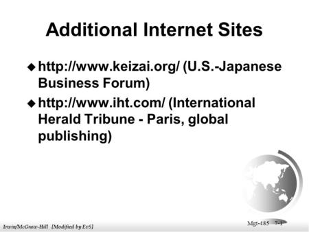Additional Internet Sites
