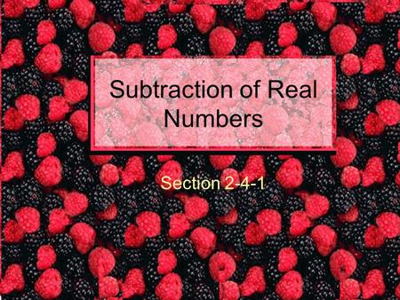 Subtraction of Real Numbers Section 2-4-1. Rule: To subtract ADD the OPPOSITE. This sounds easy. Think about a problem 3 – 6. The operation in this problem.