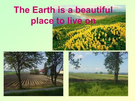 The Earth is a beautiful place to live on. The Earth is a Dangerous Place.