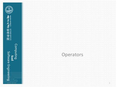 Operators 2015-10-121. Using Java operators An operator takes one or more arguments and produces a new value. All operators produce a value from their.