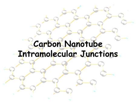 Carbon Nanotube Intramolecular Junctions. Nanotubes A graphene sheet with a hexagonal lattice…