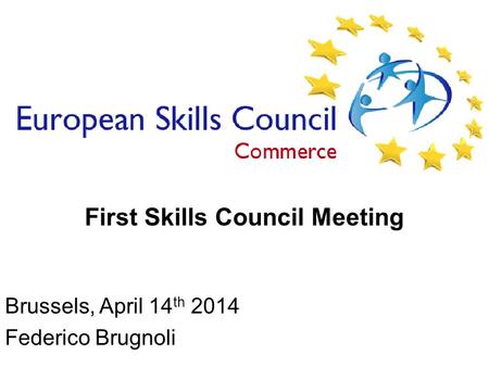 2010/12/10 First Skills Council Meeting Brussels, April 14 th 2014 Federico Brugnoli.