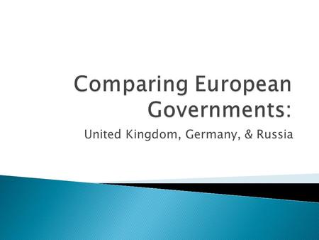 United Kingdom, Germany, & Russia.  SS6CG5 Explain the structure of modern European governments.  a. Compare the parliamentary system of the United.