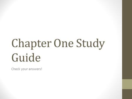 Chapter One Study Guide Check your answers!. Anno Domini The year of our lord.