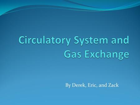 By Derek, Eric, and Zack. Evolution of the Circulatory System and gas exchange: early organisms No circulatory system Gas exchange through direct diffusion.
