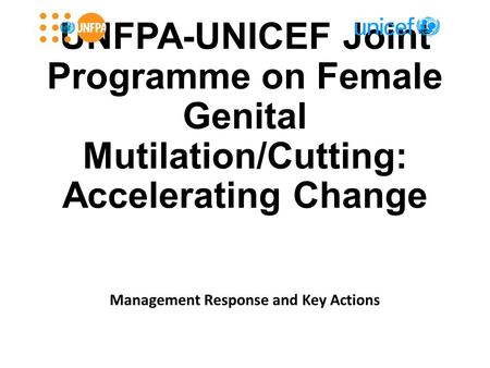 UNFPA-UNICEF Joint Programme on Female Genital Mutilation/Cutting: Accelerating Change Management Response and Key Actions.