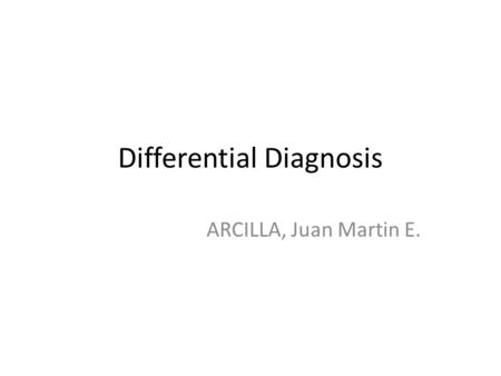 Differential Diagnosis