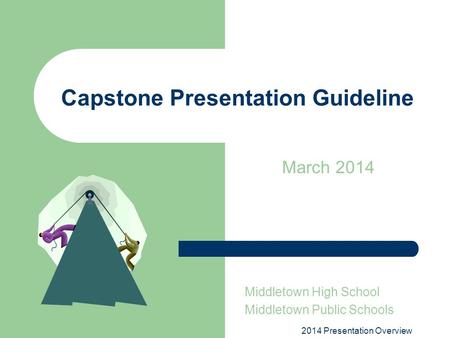 Capstone Presentation Guideline March 2014 Middletown High School Middletown Public Schools 2014 Presentation Overview.