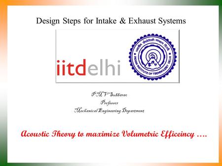 Design Steps for Intake & Exhaust Systems