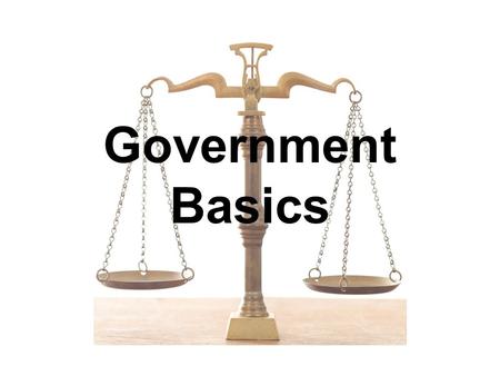 Government Basics. Sponge #1: Gov’t Name ONE thing that you think the government should do AND ONE thing you think should NOT be something government.