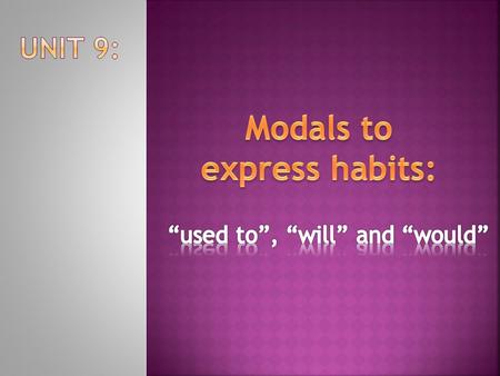 Modals to express habits: