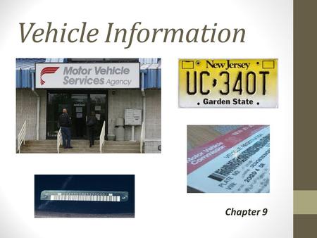 Vehicle Information Chapter 9.
