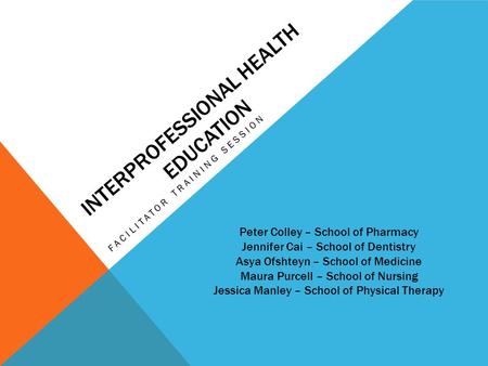 Interprofessional Health Education