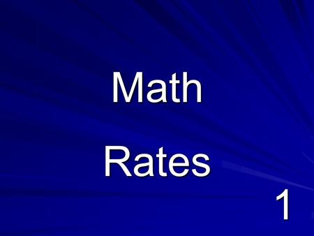Math Rates.