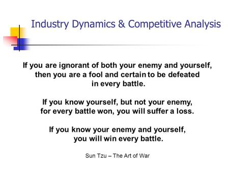 Industry Dynamics & Competitive Analysis