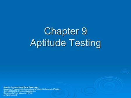 Chapter 9 Aptitude Testing