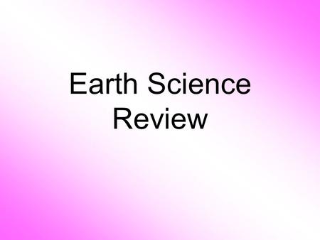 Earth Science Review.