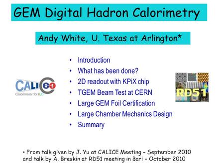 GEM Digital Hadron Calorimetry