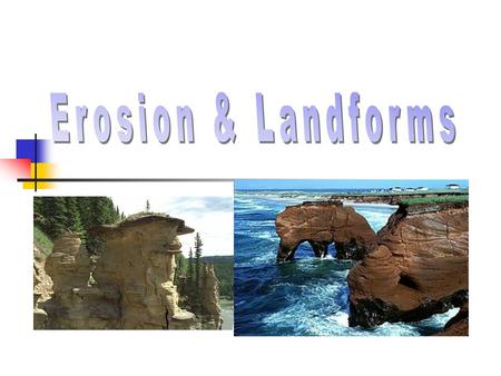 Learning Objectives WA State Standard 6-8 ES2G Students know that… Landforms are created by processes that build up structures and processes that break.