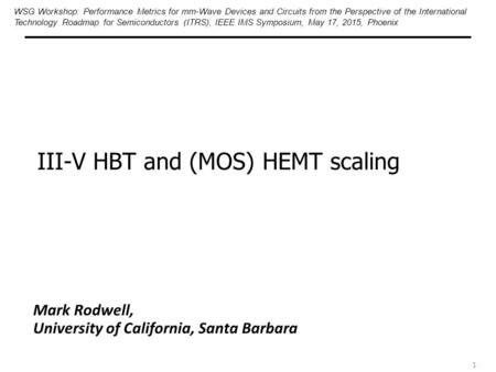 III-V HBT and (MOS) HEMT scaling
