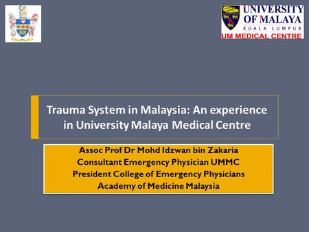 Assoc Prof Dr Mohd Idzwan bin Zakaria