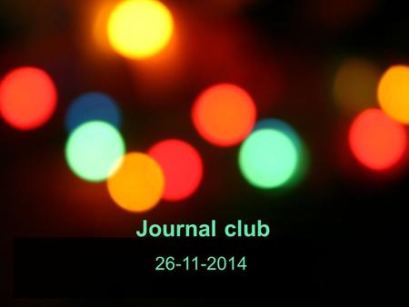 Journal club 26-11-2014.