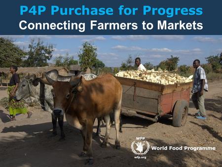 P4P Purchase for Progress Connecting Farmers to Markets.