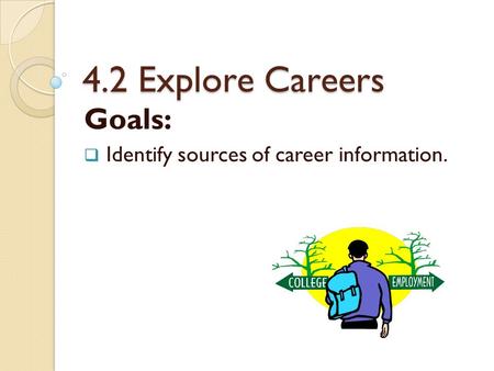 Goals: Identify sources of career information.