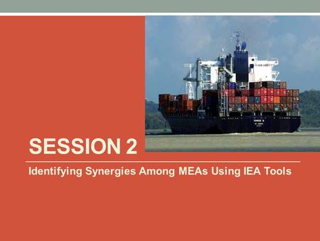 SESSION 2 Identifying Synergies Among MEAs Using IEA Tools.